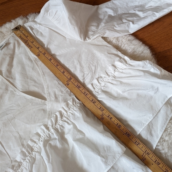 ARITZIA Sunday best jinx peplum blouse poplin white xxs - Picture 9 of 13